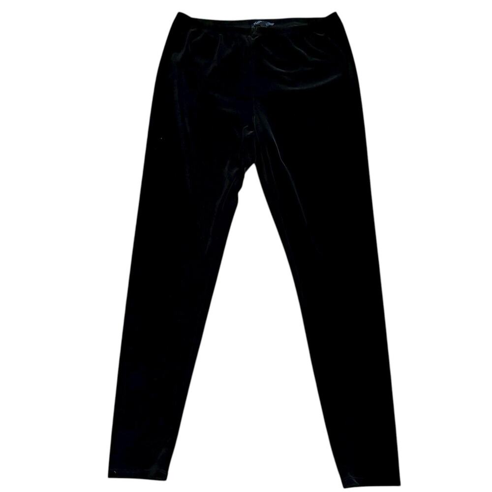 Eileen Fisher Size S Black Velvet Pull On Pants Leggings Elastic Waist Minimal
